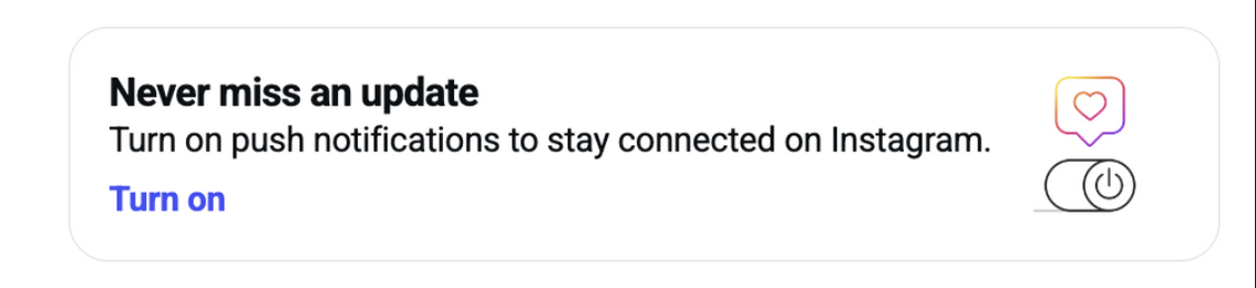 The 'never miss an update' callout from the email